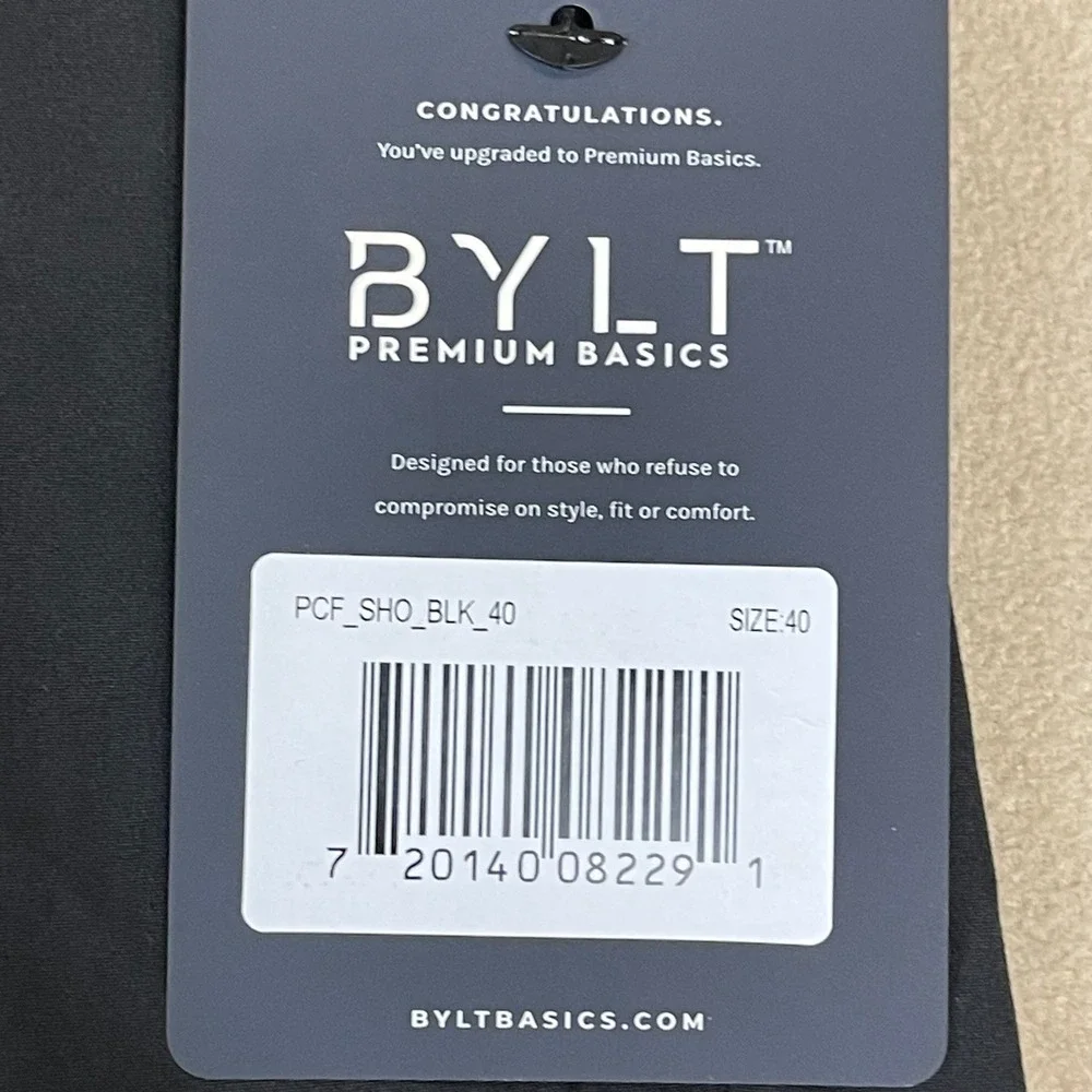 BYLT Shorts Mens 40 PCF_SHO Black Performance Stretch Boardshorts NEW